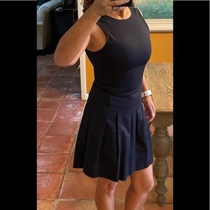 Cute flirty school girl Perry Ellis navy dress